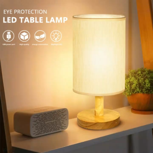 BUY 1 TAKE  1 Desk Lamp Fabric Art Study Table Lamp LED Night Light Lampshade for Bedroom Bedside Office Gift