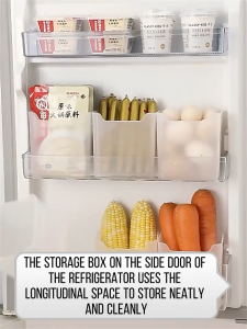 10Pcs Transparent Fridge Side Door Organizer Bins Refrigerator Storage Box for Pantry Fruits Spice Eggs Snacks Sorting Holding Box Kitchen Tableware Storage Basket Clear Plastic Food Container