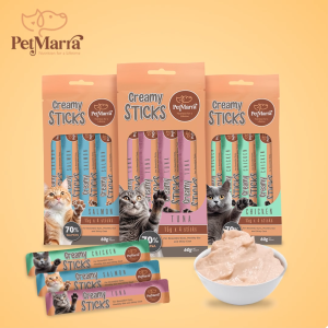 PetMarra Creamy Sticks Cat Treats Chicken Salmon Tuna Flavor 60g Collection cats kitten treat stick pet foods all breeds