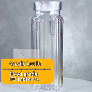 1.5L PC Acrylic Large Capacity Drinking Glass Fridge Juice Serving Food Grade Jugs Bottle Water Drink With Lid Handle Household Party Heat Resistance Durable Water Jugs Bottle Jag Botol Air Akrilik Kaca Hidangan Gelas Minuman Parti Tahan Panas 亚克力厚玻璃透明水壶瓶