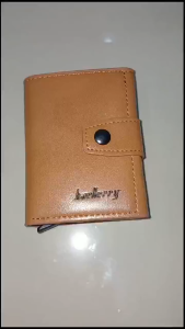 Baellerry Dompet Kartu Lontar RFID K9146 Dengan Kancing Pengunci Muat Banyak Kartu