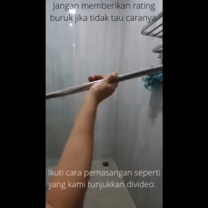 Paket tiang gantungan tirai + Tirai anti air bahan PEVA pilih motif varian