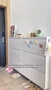 Steel Shoes Cabinet Large Capacity Multi-Layer Shoe Rack Cabinet Rak Kasut/Almari Kasut Bertutup Murah Kabinet Kasut鞋柜鞋架