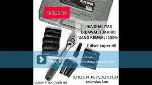 Apr Kunci Rachet 1/2 Inch Gigi 72 dengan Mata Sok 8mm sampai 24mm AP131 pro titanium cr-mo