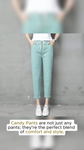 Plus size candy pants for women fits from 28-34 waistline 108# Cotton Trouser Womenswear Bottom Comfort