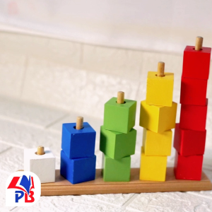 Mainan Edukasi Balok Kayu Tangga Kubus / Puzzle Untuk Anak