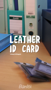 [BMS Stationery] Bantex ID Card Kulit / Name Tag Holder | Tali Lanyard | Portrait | 8869