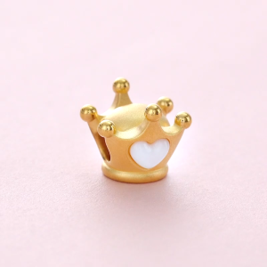 Chow Sang Sang 周生生 Charme Fairytales 999 Gold Crown of Love Pearl Charm 91796C (Bracelet Not Included)