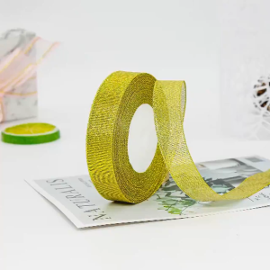 25 yards 22M Gold Silver Glitter Ribbon Satin Gift Flower Wedding Christmas Party Decor DIY Bow Craft Packaging Handmade