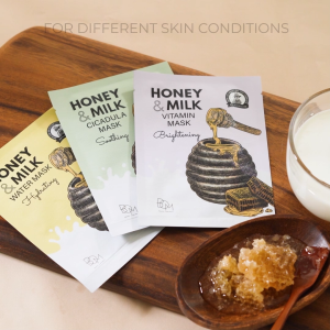 BOM Honey And Milk Water 25g บีโอเอ็ม มาส์กหน้าบำรุงผิว 3 สูตร