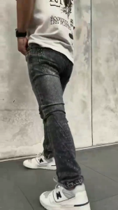 Celana Jeans Panjang Pria Sobek Korean Style Stretch Ripped Soft Jeans