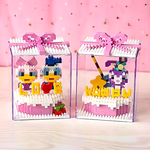 Mainan Block DIY Mini Birthday Cake Building Block Kue Anak Set Termasuk Kotak Akrilik