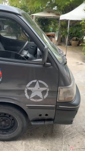 สติ้กเกอร์ รถตู้ อะไหล่ซิ่ง toyota Hiace commuterสายแคมป์ปิ้ง รถตู้ หัวจรวด ได้2ด้าน ทำแบบเปลี่ยนข้อความได้ฟรี  ทักแชทได้