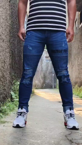 Celana Jeans Bikers Sobek Celana Biker Jeans Pria Celana Cowok Korean Style Celana Panjang Pria Dewasa