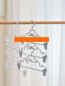 5 pcs Non-Slip Pants Hanger Seamless Multipurpose Jeans Trouser Laundry Closet Organizer Hanging and Drying with Clips