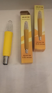 หลอดไฟเหลืองสั้นแบบขั้วเขี้ยว250-230V 15W