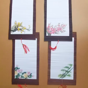Mành tre viết thư pháp nhiều mẫu kích thước 20cm x 40cm