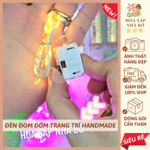 [SỈ LẺ RẺ] Đèn led trang trí đom đóm 1m 2m vàng đủ màu có pin nhấp nháy handmade - Hoa Sáp Nhà Bơ
