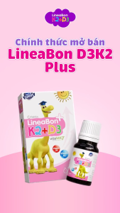 (HoảTốc1h) LineaBon Vitamin D3 K2 - Hỗ trợ hấp thu canxi cho trẻ phát triển chiều cao Chai hồng 15ml - Chính hãng