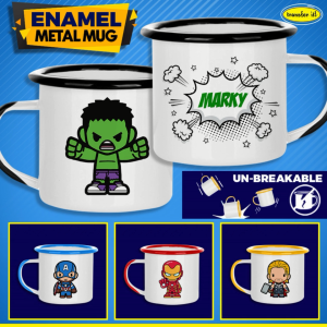 TRANSFER IT Customized Enamel Steel Mug Marvel avengers ThorHulk Not breakable High Quality Print