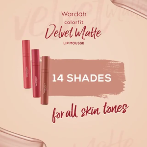 WARDAH Colorfit Velvet Matte Lip Mousse | Lipstik cair dengan tekstur mousse 4 gram (BPOM)