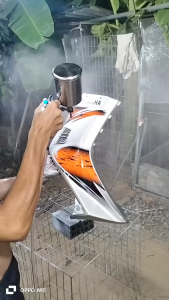 (VIDEO THẬT) Súng phun sơn yunica K100 Béc 1.3 Cốc inox 304 có chân đứng 400ml