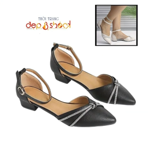 Sandal cao gót phối đá dây kim tuyến lấp lánh kiểu dáng thanh lịch thời trang Dep&shock có bigsize