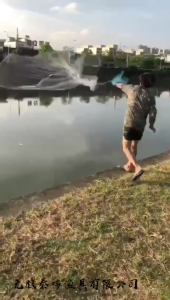 4Kaki 6Kaki 8Kaki 10Kaki Fishing Net / Fish / Shrimp / Crab Nylon Casting Net with Sinker Mesh Saiz 1cm (Beginner)