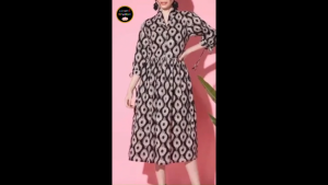 [ Ready SG Stock ] Mock Collar Ethnic Motifs Printed Pleated Cotton A-Line Midi Dress- Indian Dresses