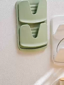 Kitchen Wall Mounted Pot Lid Storage Rack Double Layer Punch-Free Lid Holder Saving Space Kitchen Wall Shelf with Drain Tray