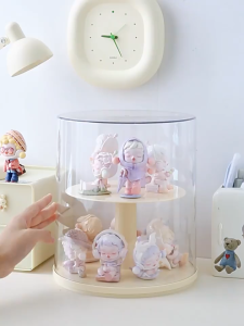 ชั้นวางโมเดล 2 อิน 1 กล่องโชว์ กล่องเก็บตุ๊กตา ที่โชว์โมเดล ฟิกเกอร์ ของสะสม หมุนได้ การออกแบบที่ทันสมัย