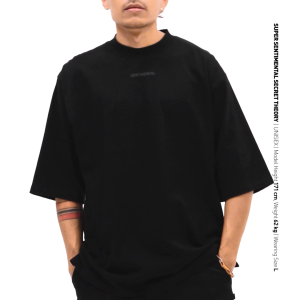 SSST Basic Logo Boxy Heavyweight T-Shirt Hitam