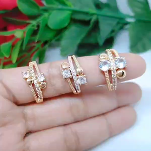 Cincin Perhiasan Aksesoris Titanium Tembaga Rodium Xuping Dewasa Perhiasan Lapis Emas 18 24 Karat C66