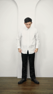 Kemeja Putih Pria Lengan Panjang EMBOSSED Katun Tebal L XL 2XL 3XL 4XL Kantor Kerja MOERBA