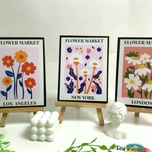 TENNESY HIASAN DINDING BUNGA PATTERN FLORAL 15x20CM WALL DECOR PAJANGAN KAYU DEKORASI DINDING KAMAR TIDUR RUMAH
