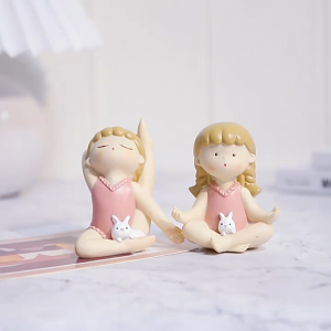 Pajangan Meja Little Yoga Cute Girl Ornament Pajangan Meja Hiasan Patung Lucu Dekorasi