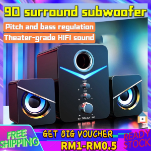 【Malaysia Ready Stock】【Fast delivery】Desktop subwoofer computer audio mini speaker wired source desktop home heavy subwoofer Bluetooth 5.0 multimedia speaker multimedia usb