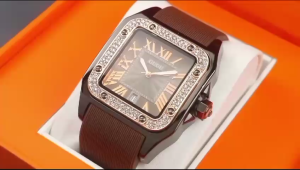 Paket Box Exclusive Big + Paperbag / Jam Tangan Guou Romawi Kotak VA-519SUR / Jam Tangan Fashion Wanita Tali Rubber Diameter 38 cm