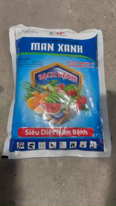 Thuốc trừ bệnh TVZEB 800WP MAN XANH - gói 1 kg - sạch bênh cây, trừ bênh: Sương mai, phấn trắng, loét sẹo quả, thán thư, sương mai cây ăn trát, hoa hồng, hoa lan, hoa mai,....