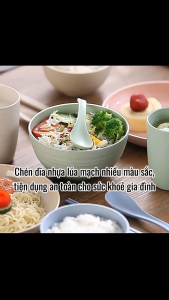 Bộ Chén Đĩa nhựa lúa mạch ST GROUP bền nhẹ chịu nhiệt màu sắc tươi mới đựng thức ăn đa năng tiện dụng Mâm cơm gia đình decor nhà đẹp