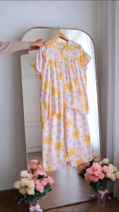 piyama wanita premium/baju tidur wanita/piyama tangan pendek/all size muat BB 40kg sd BB 90kg