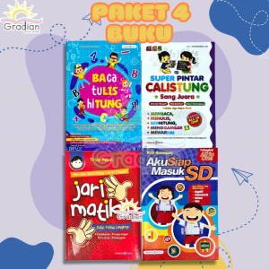 [ DAPAT 4 BUKU ] Buku Anak Belajar Membaca Menulis Berhitung untuk Persiapan Masuk SD - Buku Jarimatika dan Calistung TK PAUD
