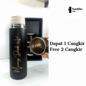 Tumbler Termos Stainless Sultan Vacuum Flask Set Free 3in1 Cangkir Custom Grafir 500ml Botol Steel