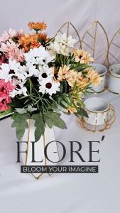 Bunga Aster Krisan Mini Artificial 5 Cabang & Bunga Matahari Hias NK-88