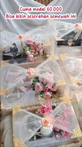 Set Isi 4 Kotak Box Hantaran Seserahan Pernikahan Premium Mika Tile