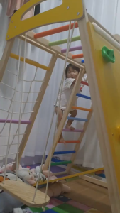 Kids Indoor Climbing Frame Solid Wood Slide Swing Set Kindergarten Small Play House Baby Exercise Equipment