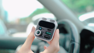 Joyroom JR-CL16 Car Wireless FM Transmitter Dual Microphones Deep Bass Colorful LED 48W Car Charger PD+QC3.0 Fast Charge