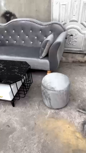 Bàn trà hột xoài mặt kính kèm tủ gỗ cao cấp - thương hiệu Ngọc Mai - bh 1 năm