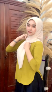 atasan kaos lengan 7/8 kaos model oval | Kaos jumbo lengan panjang | kaos oversize slit grosir