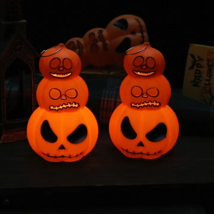 เทียนอิเล็กทรอนิกส์ เทียนพลาสติกรูปร่างฟักทองฮาโลวีน โคมไฟแขวนได้ เทียน ประดับบ้านฮาโลวีนปาร์ตี้ ตกแต่งโรงแรมและร้านค้า เทียนตกแต่งร้านบาร์